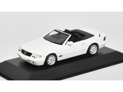 Mercedes-Benz SL 1999 bílá 1:43 - MAXICHAMPS  Mercedes SL 1999 - kovový model auta