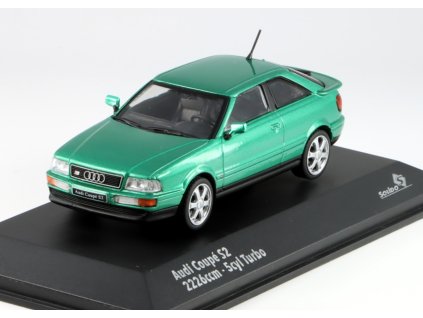 Audi S2 Coupe ( Audi 80 ) 2226 ccm 5cyl Turbo zelená 1992 1:43 - Solido  Audi S2 Turbo - kovový model