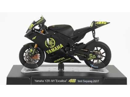 Yamaha YZR-M1 Excalibur #46 test Sepang 2007 - 1:18 Leo Models časopis s modelem  Yamaha YZR M1 " Excalibur " N46 Sepang - sběratelský model