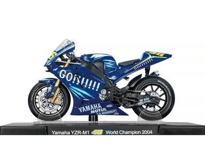 Yamaha YZR-M1 #46 World Champion 2004 modrá - 1:18 Leo Models časopis s modelem  Yamaha YZR M1 N46 "GO" - sběratelský model