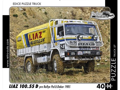 Puzzle Truck č. 27 - LIAZ 100.55 D pro Rallye Paříž-Dakar 1985 - 40 dílků  Puzzle Truck č. 27 - LIAZ 100.55D pro Rallye Paříž - Dakar 1985 - 40 dílků