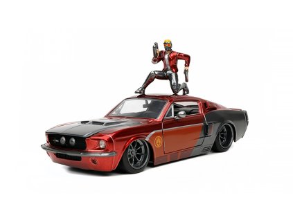 Ford Mustang GT500 Shelby 1967 s figurkou Star-Lord 1:24 - Jada Toys  Ford Mustang GT 500 - Strážci Galaxie - kovová model autá