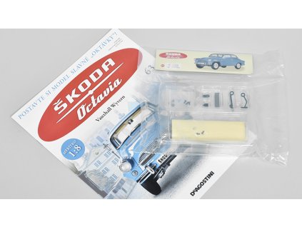 Škoda Octavia 1959 1:8 - časopis #63 se stavebnicí  Škoda Octavia 1959 - stavebnice DeAgostini