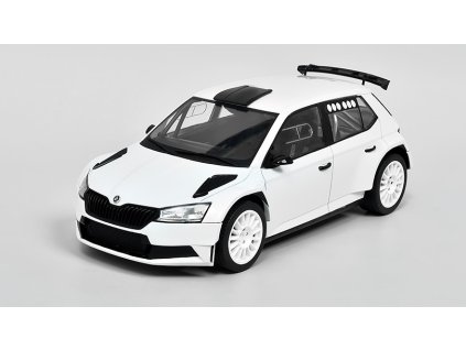 Škoda Fabia R5 rally2 EVO plain body version 1:18 - Foxtoys  Škoda Fabia R5 rally 2 EVO - kovový model auta