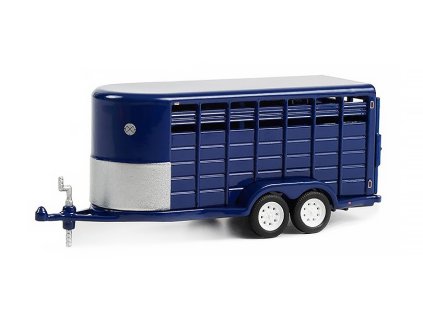 Přivěs přepravník pro dobytek modrý 1:64 - GreenLight  Přepravník pro dobytek - model přivěsu