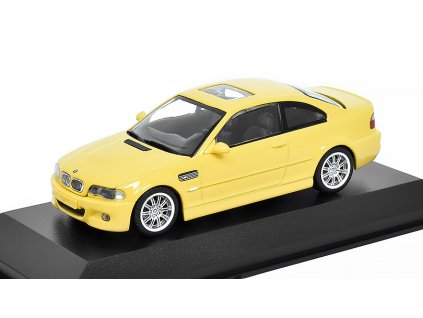 BMW M3 E46 2001 Coupe žlutá 1:43 - Maxichamps  BMW M3 - kovový model