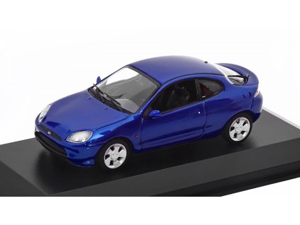 Ford Puma 1998 modrá metalíza 1:43 - MAXICHAMPS  Ford Puma 1998 - kovový model auta