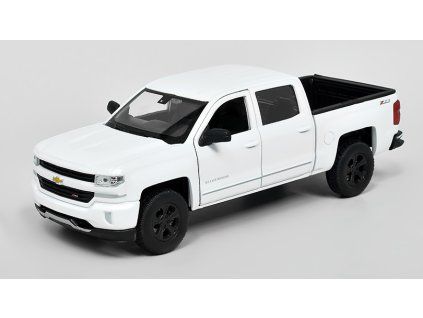 Chevrolet Silverado 2017 bílá 1:24 - Welly  Chevrolet Silverado - kovový model