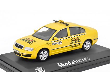 Škoda Superb AAA Taxi žlutá - Abrex BAZAROVÉ ZBOŽÍ  Škoda Superb AAA Taxi  - kovový model auta