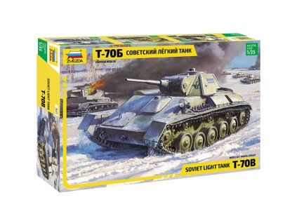 T-70B Soviet Light Tank 1942 - 1:35 Zvezda - stavebnice  Tank T-70B - ModelKIT