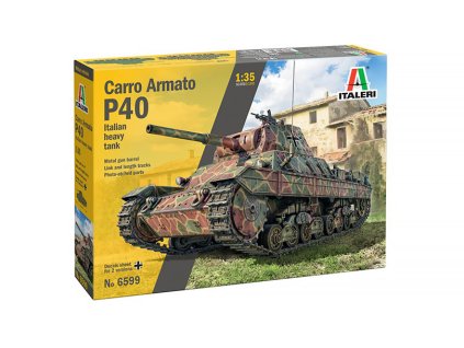 Tank P40 Carro Armato 1941 1:35 - stavebnice Italeri  Carro Armato P 40 1941 Italian Heavy Tank - Model KIT