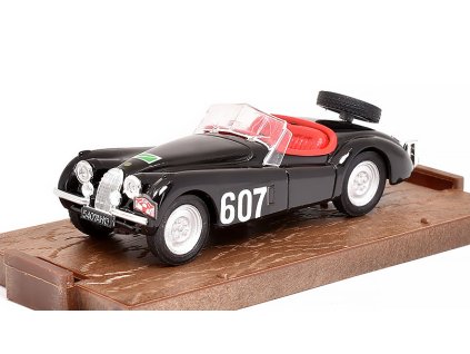 Jaguar XK120 #607 1948 Rally Delle Alpi 1:43 - Brumm - Model ze sbírky  Jaguar XK-120 N.607 Rallye Delle Alpi 1948 - kovový model auta