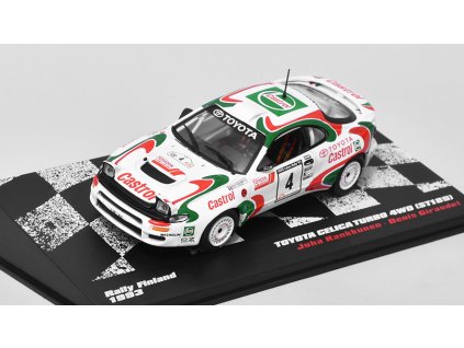 Toyota Celica Turbo 4WD ST185 #4 1:43 DeAgostini polský časopis s modelem #12  Toyota Celica Turbo 4WD ST185 No.4 Rally Finland 1993 Kankkunen - Giraudet - kovový model auta