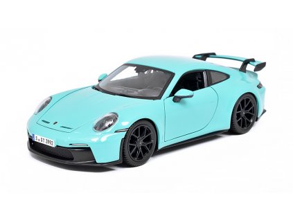 Porsche 911 GT3 tyrkysová - 1:24 Bburago  Porsche 911 (992) GT 3 - kovový model auta