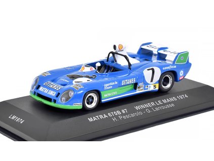 Matra 670B #7 Winner Le Mans 1974 Pescarolo / Larrousse - 1:43 IXO Models  Matra 670B - kovový model