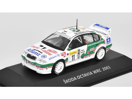 Škoda Octavia WRC 2001 1:43 - Kaleidoskop slavných vozů časopis s modelem #66  Škoda Octavia WRC 2001 - DeAgostini - kovový model auta