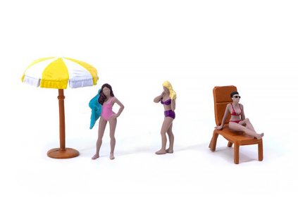 Beach Girls Set 1:64 - TARMAC / American Diorama  Plážové dívky Sada figurek 3 ks - American Diorama
