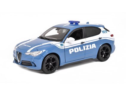 Alfa Romeo Stelvio Polizia 2017 1:24 - BBurago  Alfa Romeo Stelvio Policie 2017 - kovový model auta