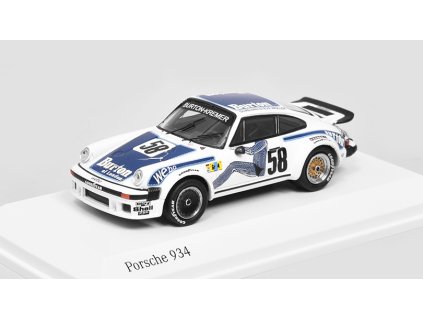 Porsche 934 #58 24h Le Mans 1977 1:64 - TARMAC pro MINICHAMPS  Porsche 934 N.58 24h Le Mans 1977 Wollek / Gurdjian / Steve - kovový model auta 1/64