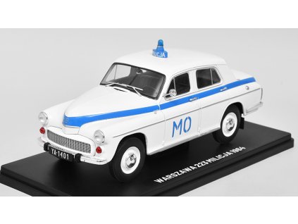 FSO Warszawa 223 Milicja 1:24 - Hachette časopis Samochody PRL s modelem #88  FSO Warszawa 223 Policie 1964 - kovový model auta