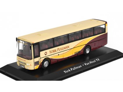 York Pullman Van Hool T8 1:72 - Atlas časopis s modelem  York Pullman Van Hool T8 - kovový model  autobusu