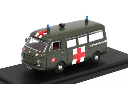 Fiat 238 Vojenská ambulance S.M.O.M. 1:43 - Rio Models  Fiat 238 Ambulanza Militare SMOM - model auta