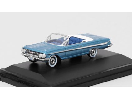 Chevrolet Impala Convertible 1961 modrý 1:87 - OXFORD  Chevy Impala Convertible 1961 - kovový model auta