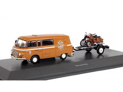 Barkas B1000 + přívěs s motocykly 1:43 - Schuco  Barkas B-1000 + přívěs s motocykly - kovový model auta