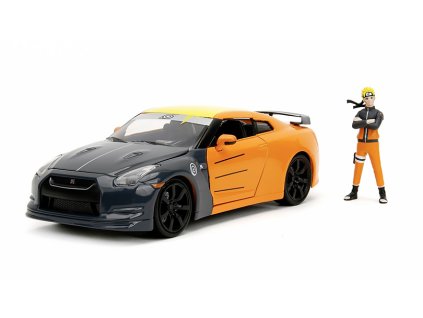 Nissan GT-R R35 2009 s figurkou Naruto 1:24 - Jada Toys  Nissan GTR R35 2009 + Naruto 1/24