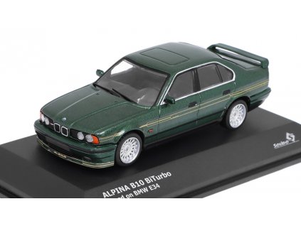 BMW Alpina B10 BiTurbo E34 1994 zelená 1:43 - Solido  BMW Alpina B10 (E34) BiTurbo 1994 - kovový model auta 1/43