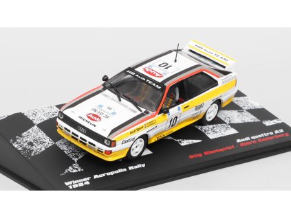 Audi Quattro A2 #10 Acropolis Rally 1:43 DeAgostini polský časopis s modelem #15  Audi Quattro A2 No.10 Winner Acropolis Rally 1984 Blomqvist / Cederberg - kovový model auta