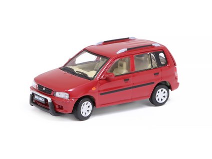 Mazda Demio 1994 s figurkami LHD červená 1:64 - BM Creations  Mazda Demio 1994 + figurky 2ks - kovový model auta