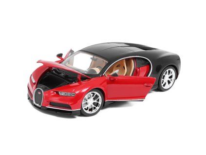 Bugatti Chiron 2016 červená/černá 1:24 - Welly  Bugatti Chiron - kovový model