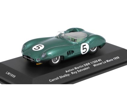 Aston Martin DBR 1/300 #5 Winner Le Mans 1959 - 1:43 IXO Models  Aston Martin DBR 1 / 300 No.5 Le Mans 1959 Carroll Shelby / Roy Salvadori - kovový model