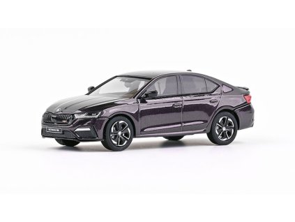 Škoda Octavia IV RS 2020 Fialová Space Metalíza 1:43 - ABREX  Škoda Octavia 4 RS - kovový model