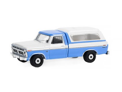 Ford F-100 Ranger XLT 1975 1:64 - GreenLight  Ford F100 Ranger XLT 1975 Blue Collar Collection - kovový model 1/64