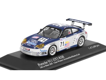 Porsche 911 GT3 RSR #71 24h Le Mans 2005 1:43 - MINICHAMPS  Porsche 911 GT3 RSR No.71 24h Le Mans 2005 Rockenfeller / Hindery / Lieb - kovový model auta