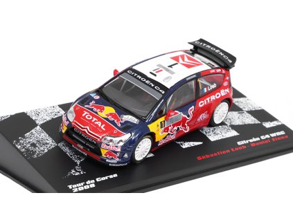 Citroen C4 WRC Tour de Corse 2008 1:43 - Rallye automobily časopis s modelem #41  Citroen C4 WRC Tour de Corse 2008 Loeb / Elena  - kovový model auta