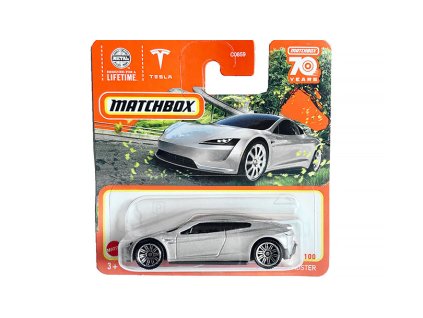 Tesla Roadster šedá 1:64 - MATCHBOX  Tesla Roadster - model auta
