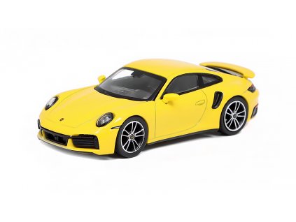 Porsche 911 Turbo S 2020 žlutá 1:64 - MiniGT  Porsche 911 992 Turbo S 2020 - kovový model auta