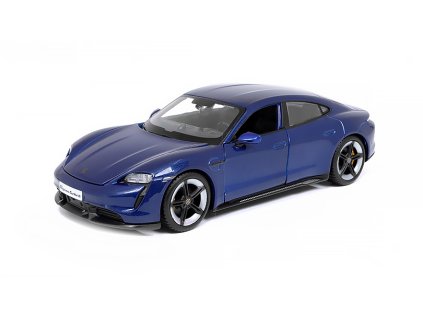 Porsche Taycan Turbo S 2019 modrá - 1:24 Bburago  Porsche Taycan 2019 - kovový model auta