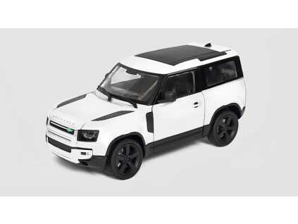 Land Rover Defender bílá 1:24 - Welly  Land Rover Defender - kovoý model auta