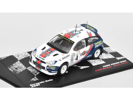 Ford Focus WRC Acropolis Rally 2001 1:43 - Rallye automobily polský časopis s modelem #18  Ford Focus WRC Rally Acropolis 2001 McRae / Grist - kovový model auta