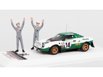Lancia Stratos HF #14 Rallye Monte Carlo 1975 s figurkami 1:43 - IXO Models  Lancia Stratos HF No.14 Winner Rallye Monte-Carlo 1975 + figurki S. Munari / M. Mannucci - kovový model auta