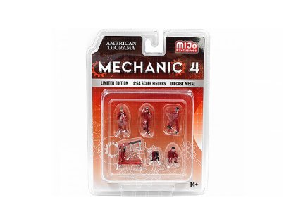 Sada figurek 4 mechanici 1:64 - Mechanic #4 - American Diorama  Sada figurek 4ks 1/64 - Mechanic 4 American Diorama