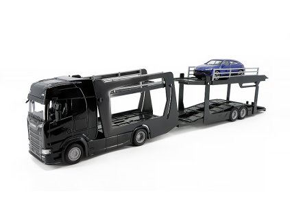 Scania S730 Highline tahač s přivesem + Lamborghini Urus 1:43 - Bburago  Scania S 730 Highline přepravník automobilů a Lamborghini Urus - kovový model