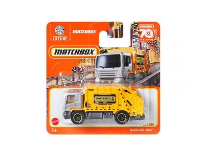 Garbage King Popelářský vůz žlutý 1:64 - MATCHBOX  Garbage King MBX GK - model auta
