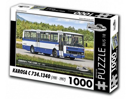 Puzzle bus č. 18 - Karosa C 734.1340 (1981-1997) - 1000 dílků  Puzzle bus 18 - Karosa C 734 1340 1981-1997 - 1000 dílků