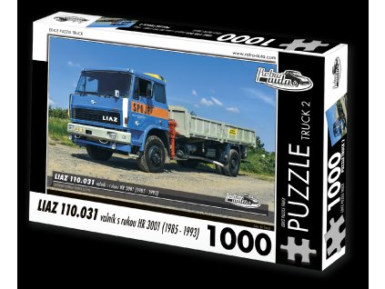 Puzzle Truck č. 2 - LIAZ 110.031 valník s rukou HR 3001 1985-1993 - 1000 dílků  Puzzle Truck č. 2 - LIAZ 110.031 valník s rukou HR-3001 1985 - 1993 - 1000 dílků