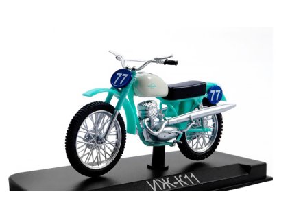 IŽ-K11 1:24 - MODIMIO Collections Naše Motocykly časopis s modelem #30  IŽ K11 #77 ( IZH-K11 ) - model motorky